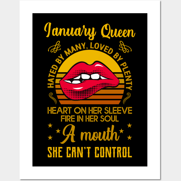 January Birthday Queen Wall Art by Dojaja